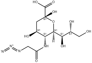 5-[(2-叠氮乙酰基)氨基]-5-脱氧-唾液酸 结构式