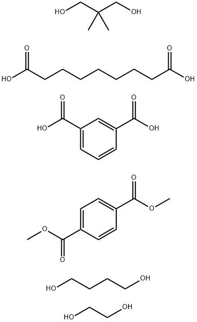1,3-苯二甲酸与1,4-丁二醇、1,4-苯二甲酸二甲酯、2,2-二甲基-1,3-丙二醇、1,2-乙二醇和壬二酸的聚合物 结构式