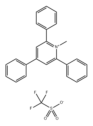 1-甲基-2,4,6-三苯基吡啶-1-鎓三氟甲基磺酸盐 结构式