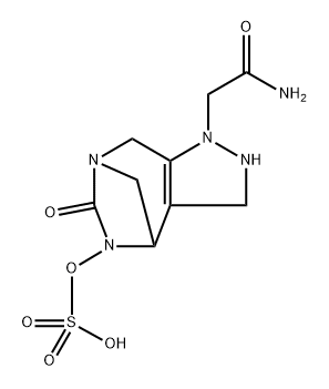 2,3,4,5,6,8-Hexahydro-6-oxo-5-(sulfooxy)-1H4,7-methanopyrazolo[3,4-e][1,3]diazepine-1- acetamide 结构式