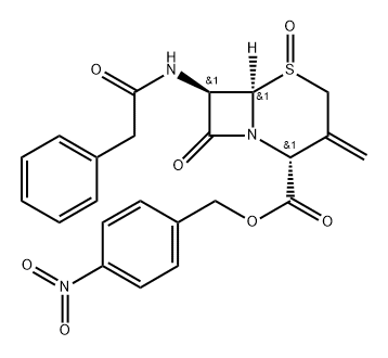 (1S,4R,6R,7R)-(4-nitrophenylmethyl)3-methylene-1-oxo-7-phenylacetamido-cepham-4-carboxylateido-penam-3-carboxylate 结构式