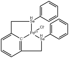 Chloro{2,6-bis[(phenylseleno-Se)methyl]phenyl-C}palladium(II) 结构式