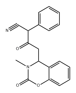 2H-1,3-Benzoxazine-4-acetoacetonitrile, 3,4-dihydro-3-methyl-2-oxo-.alpha.-phenyl- 结构式