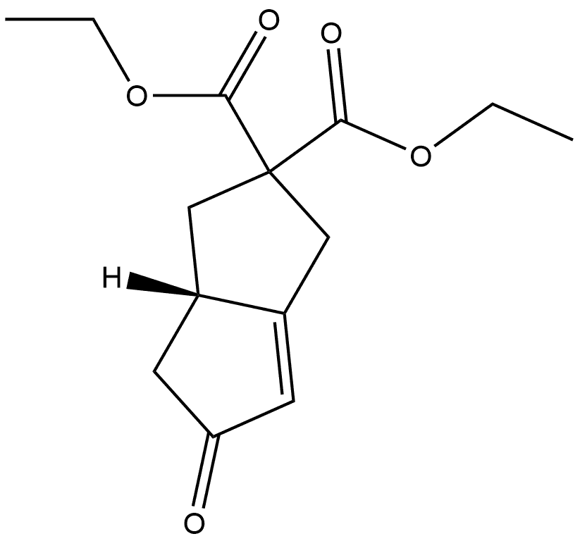 2,2(1H)-Pentalenedicarboxylic acid, 3,3a,4,5-tetrahydro-5-oxo-, 2,2-diethyl ester, (3aS)- 结构式