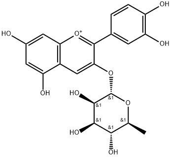 矢车菊素-3-O-鼠李糖苷 结构式