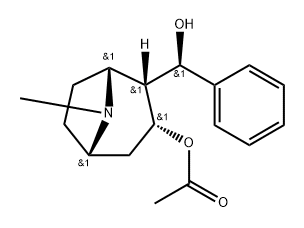3-Acetoxy-8-methyl-α-phenyl-8-azabicyclo[3.2.1]octane-2-methanol 结构式