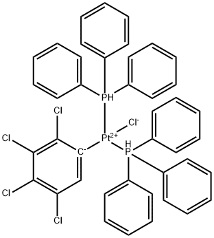 Platinum, chloro(2,3,4,5-tetrachlorophenyl)bis(triphenylphosphine)-, (SP-4-3)- 结构式