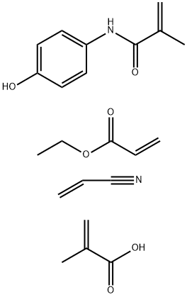 N-(4-羟苯基)-2-甲基-2-丙烯酰胺、丙烯腈、丙烯酸乙酯和甲基丙烯酸的共聚物 结构式