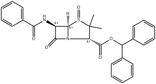 6-BenzaMido-3,3-diMethyl-7-oxo-4-thia-1-azabicyclo[3.2.0]heptane-2-carboxylic Acid Benzhydryl Ester 4-Oxide 结构式