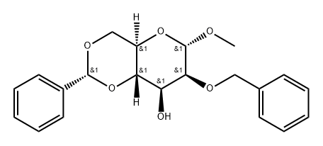 METHYL 2-O-BENZYL-4,6-O-BENZYLIDENE-Α-D-MANNOPYRANOSIDE甲基 2-O-苄基-4,6-O-亚苄基-Α-D-吡喃甘露糖苷甲酯 结构式