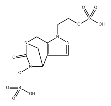 1,4,5,8-TETRAHYDRO-5-(SULFOOXY)-1-[2-(SULFOOXY) ETHYL]-6H-4,7-METHANOPYRAZOLO[3,4-E][1,3] DIAZEPIN-6 结构式