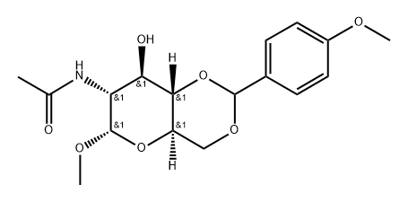 甲基 2-(乙酰氨基)-2-脱氧-4,6-O-[(4-甲氧基苯基)亚甲基]-ALPHA-D-吡喃葡萄糖苷 结构式