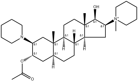 Piperidinium, 1-[(2β,3α,5α,16β,17β)-3-(acetyloxy)-17-hydroxy-2-(1-piperidinyl)androstan-16-yl]-1-methyl- 结构式