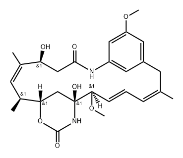 Maytansine, O3-de2-(acetylmethylamino)-1-oxopropyl-19-dechloro-4,5-deepoxy-4,5-didehydro-22-demethyl- 结构式