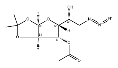 α-D-Glucofuranose, 6-azido-6-deoxy-1,2-O-(1-methylethylidene)-, 3-acetate 结构式