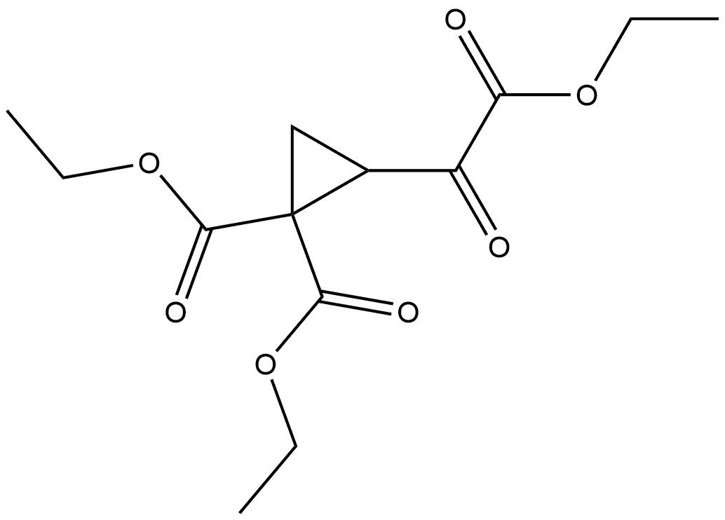 1,1-Cyclopropanedicarboxylic acid, 2-(2-ethoxy-2-oxoacetyl)-, 1,1-diethyl ester 结构式