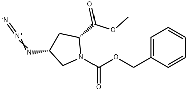 O1-benzyl O2-methyl (2R,4R)-4-azidopyrrolidine-1,2-dicarboxylate 结构式