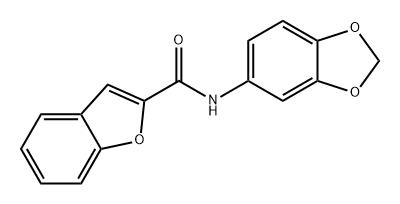 N-(苯并[D][1,3]二氧戊环-5-基)苯并呋喃-2-甲酰胺 结构式