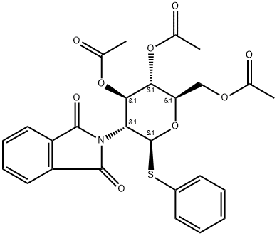 苯基 2-脱氧-2-(1,3-二氢-1,3-二氧代-2H-异吲哚-2-基)-1-硫代-BETA-D-吡喃葡萄糖苷 3,4,6-三乙酸酯 结构式