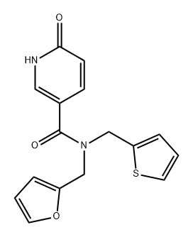 N-(呋喃-2-基甲基)-6-羟基-N-(噻吩-2-甲基)烟酰胺 结构式