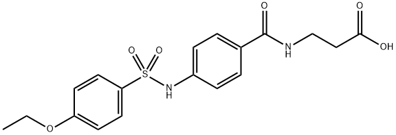 3-(4-(4-乙氧基苯基磺酰氨基)苯甲酰氨基)丙酸 结构式