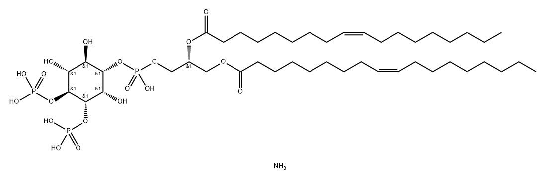 1,2-DIOLEOYL-SN-GLYCERO-3-PHOSPHO-(1'-MYO-INOSITOL-3',4'-BISPHOSPHATE) (AMMONIUM SALT);18:1 PI(3;4)P2 结构式