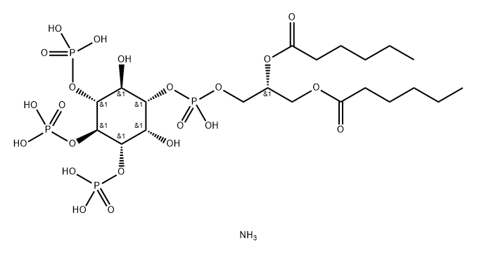 1,2-DIHEXANOYL-SN-GLYCERO-3-PHOSPHO-(1'-MYO-INOSITOL-3',4',5'-TRISPHOSPHATE) (AMMONIUM SALT);06:0 PI(3;4;5)P3 结构式