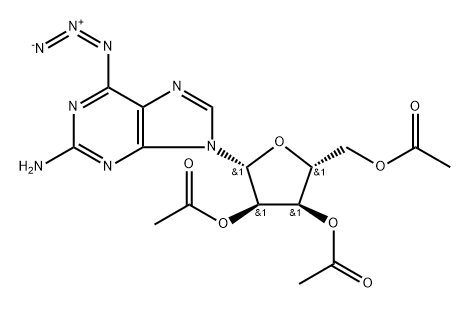 9H-Purin-2-amine, 6-azido-9-(2,3,5-tri-O-acetyl-β-D-ribofuranosyl)- 结构式