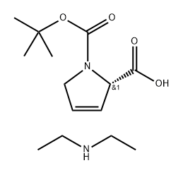 (2S)-1-(TERT-BUTOXYCARBONYL)-2,5-DIHYDRO-1H-PYRROLE-2-CARBOXYLIC ACID DIETHYLAMM 结构式