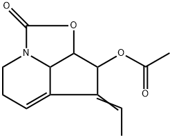 1H-2-Oxa-7a-azacyclopent[cd]inden-1-one,  3-(acetyloxy)-4-ethylidene-2a,3,4,6,7,7b-hexahydro-,  [2aS-(2a-alpha-,3-alpha-,4Z,7b-alpha-)]-  (9CI) 结构式