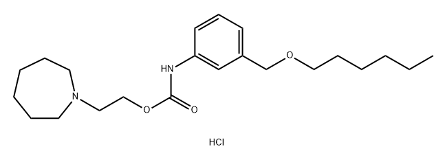 Carbanilic acid, m-((hexyloxy)methyl)-, 2-(hexahydro-1H-azepin-1-yl)ethyl ester, hydrochloride 结构式