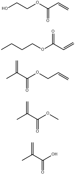 2-Propenoic acid, 2-methyl-, polymer with butyl 2-propenoate, 2-hydroxyethyl 2-propenoate, methyl 2-methyl-2-propenoate and 2-propenyl 2-methyl-2-propenoate 结构式