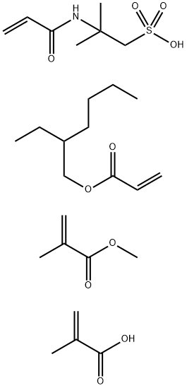 丙烯酸-2-乙基己酯与甲基丙烯酸甲酯、2-丙烯酰氨基-2-甲基丙烷磺酸和甲基丙烯酸的聚合物 结构式