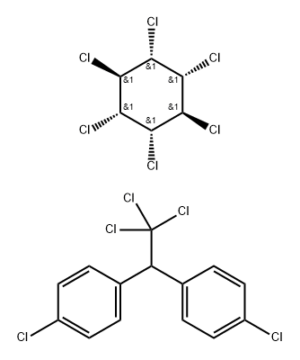 1-chloro-4-[2,2,2-trichloro-1-(4-chlorophenyl)ethyl]benzene, 1,2,3,4,5 ,6-hexachlorocyclohexane 结构式