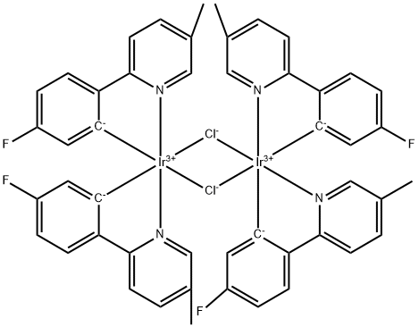 二-Μ-氯噻吩[5-氟-2-(5-甲基-2-吡啶基-ΚN)苯基-ΚC]二铱 结构式