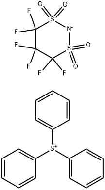 三苯基锍1,1,2,2,3,3-六氟丙烷-1,3-二磺酰亚胺盐 结构式
