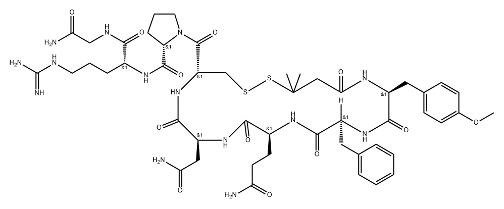 argipressin, 3-mercapto-3-methylbutyryl(1)-MeTyr(2)- 结构式