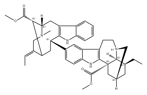 Ibogamine-18-carboxylic acid, 12-((3alpha)-17-methoxy-17-oxovobasan-3- yl)-, methyl ester 结构式