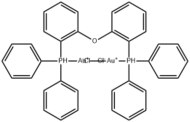 二氯化金 ,双(2-二苯基磷苯基)醚 结构式