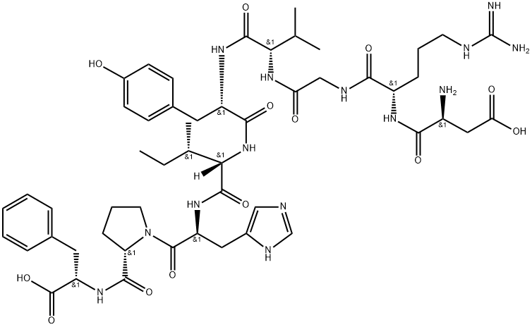 血管紧张素配体多肽TRV056 结构式