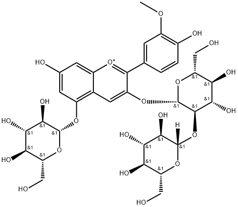 芍药色素-3-O-槐糖苷-5-O-Β-D-葡萄糖苷 结构式