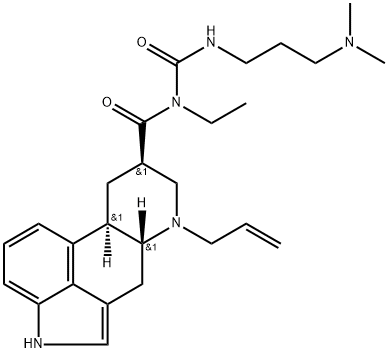 (82)-N-[[[3-(Dimethylamino)propyl]amino]carbonyl]-N-ethyl-6-(2-propen-1-yl)-ergoline-8-carboxamide 结构式