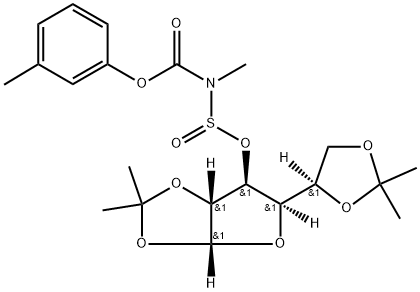 α-D-Glucofuranose, 1,2:5,6-bis-O-(1-methylethylidene)-, methyl[(3-methylphenoxy)carbonyl]amidosulfite (9CI) 结构式