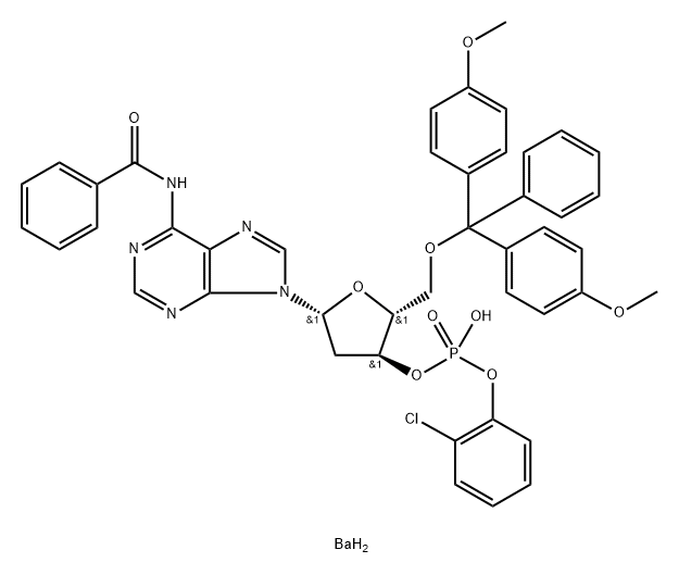 BZ-DMT-DEOXYADENOSINE 2-CLPH DIESTER BARIUM) 结构式
