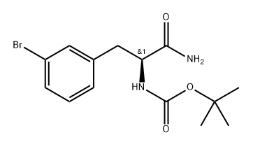 叔丁基-(1-氨基-3-(3-溴苯基)-1-氧丙烷-2-基)氨基甲酸酯 结构式