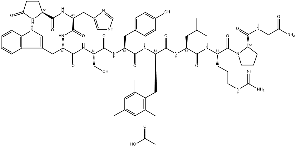 Luteinizing hormone-releasing factor (swine), 6-(2,4,6-trimethyl-D-phenylalanine)-, monoacetate (salt) (9CI) 结构式