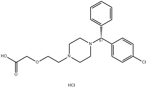 Acetic acid, 2-[2-[4-[(R)-(4-chlorophenyl)phenylmethyl]-1-piperazinyl]ethoxy]-, hydrochloride (1:1) 结构式