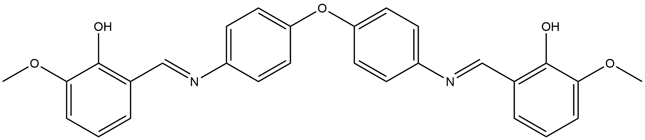 2,2-{oxybis[benzene-4,1-diylnitrilo(E)methylylidene]}bis(6-methoxyphenol) 结构式