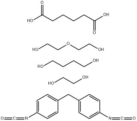己二酸与1,4-丁二醇、1,2-乙二醇、1,1,-亚甲基双(4-异氰酸根合苯)和2,2,-氧联双乙醇的聚合物 结构式
