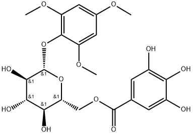 β-D-Glucopyranoside, 2,4,6-trimethoxyphenyl, 6-(3,4,5-trihydroxybenzoate) 结构式